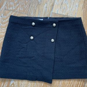 Tweed Buttoned Mini Skirt